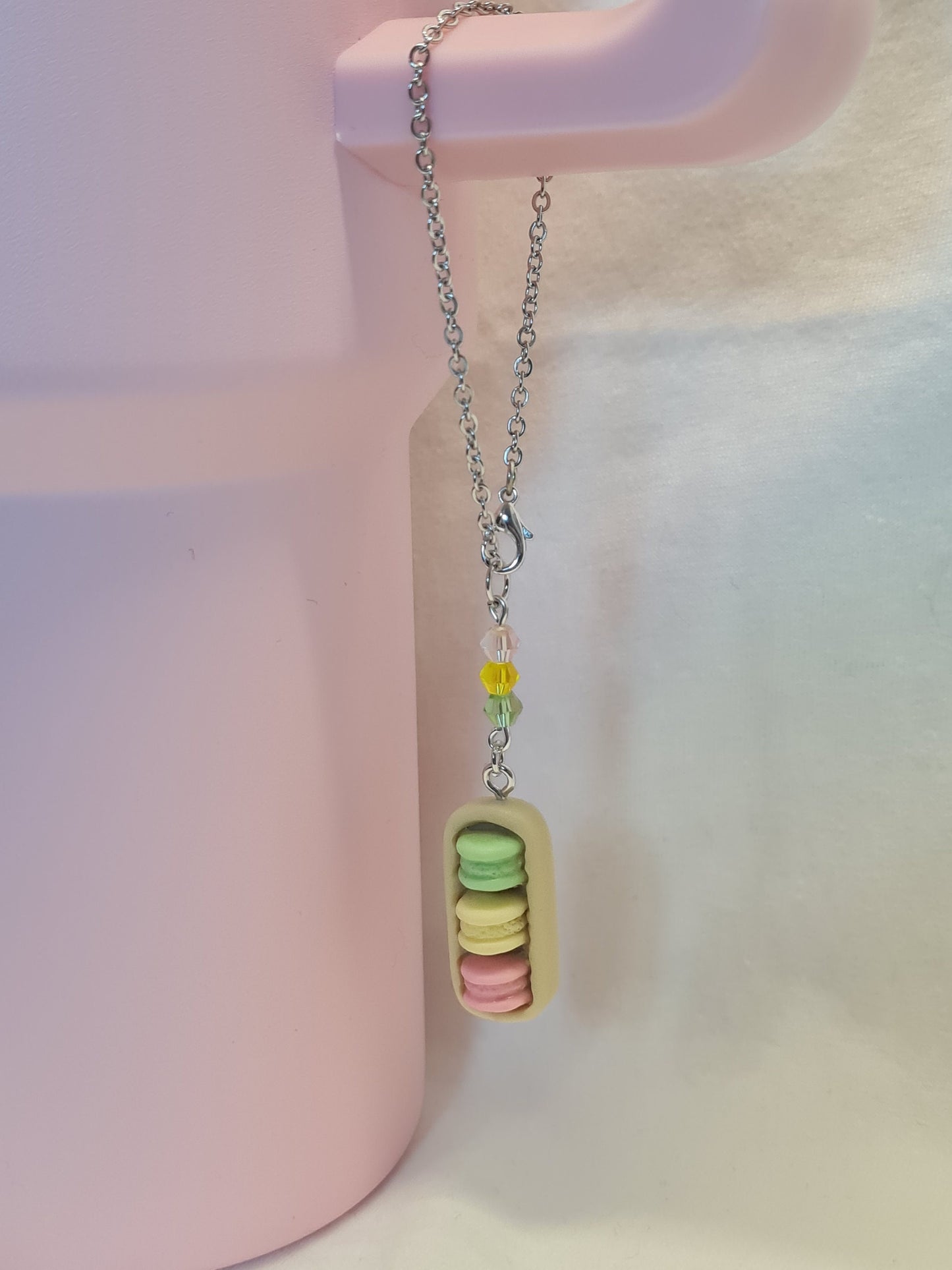 "Sweet Treats" Macaroon Cup Handle Charm - Pastel Patisserie Tumbler Jewelry for Stanley & Simple Modern - Coquette Aesthetic Drinkware Accessory