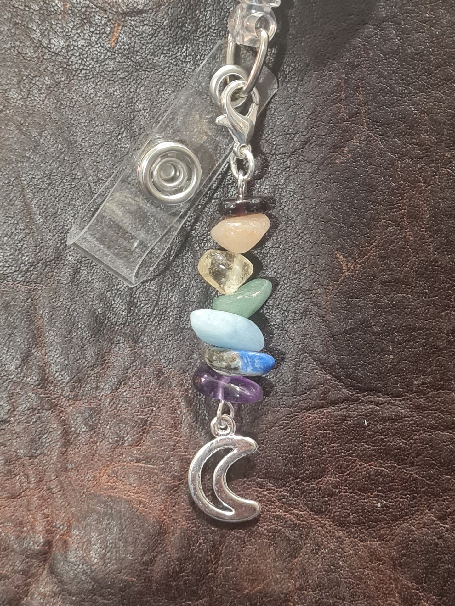 Chakra ~ ID Badge Reel Charm ~ Custom Made Charms ~ Badge Buddy ~ Badge Accessories ~ Natural Stone