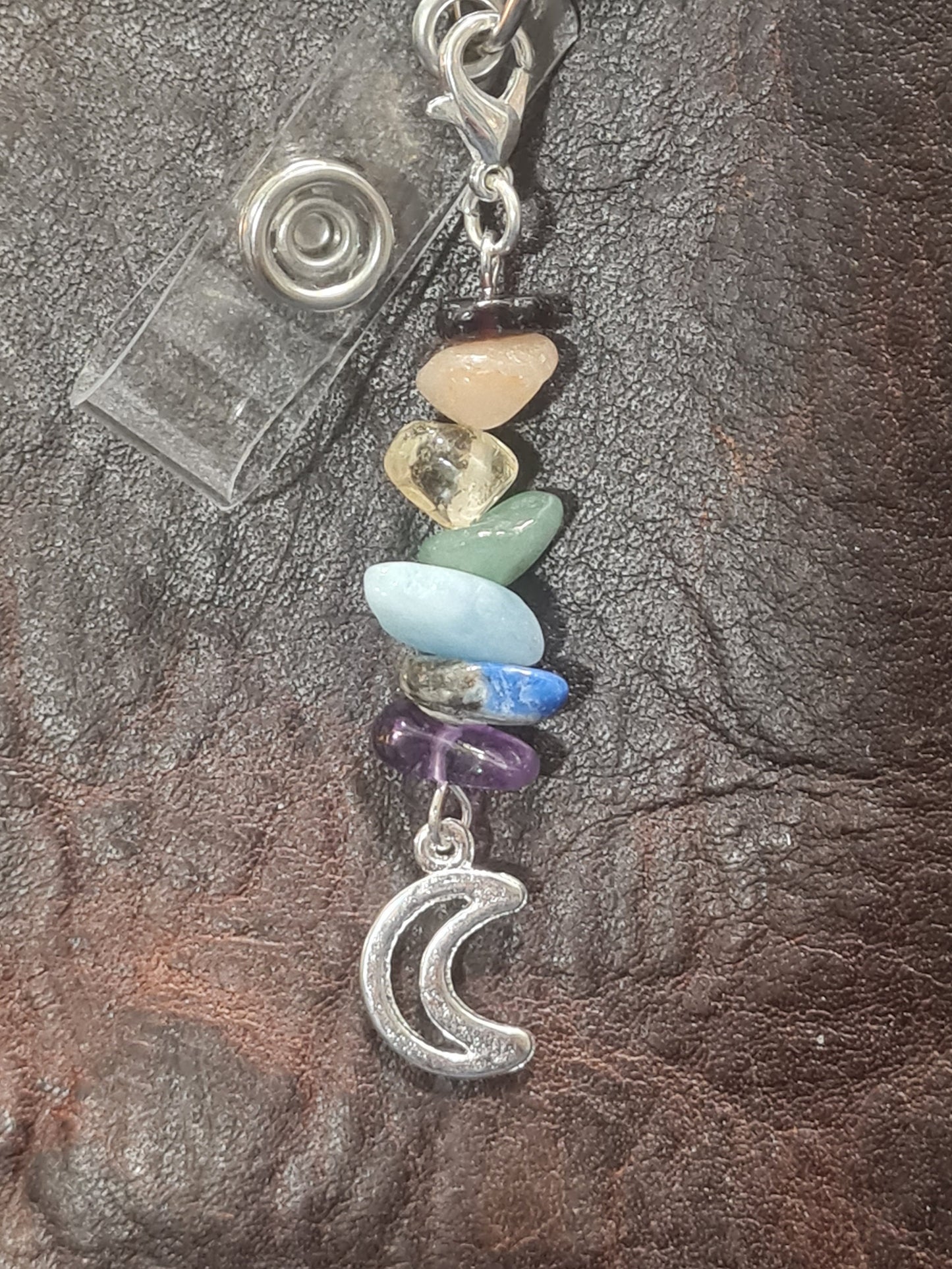 Chakra ~ ID Badge Reel Charm ~ Custom Made Charms ~ Badge Buddy ~ Badge Accessories ~ Natural Stone