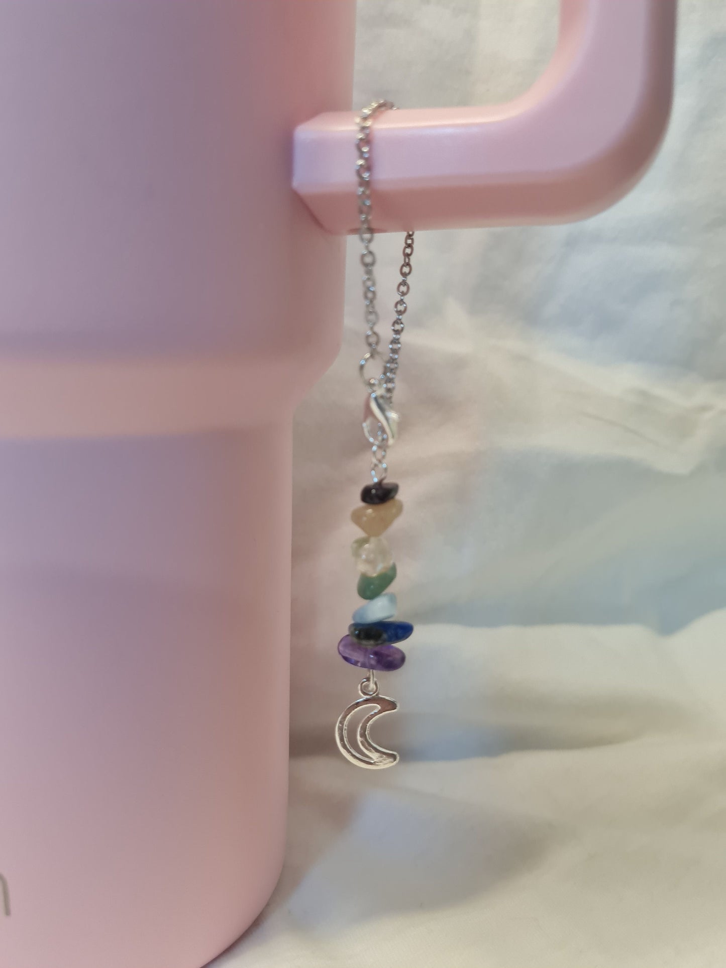 Chakra Tumbler Charm ~ Stanley Cup Charm ~ Custom Made Charms  ~ Handle Charm ~ Cup Handle Charm ~ Cup Accessory ~ Natural Stone