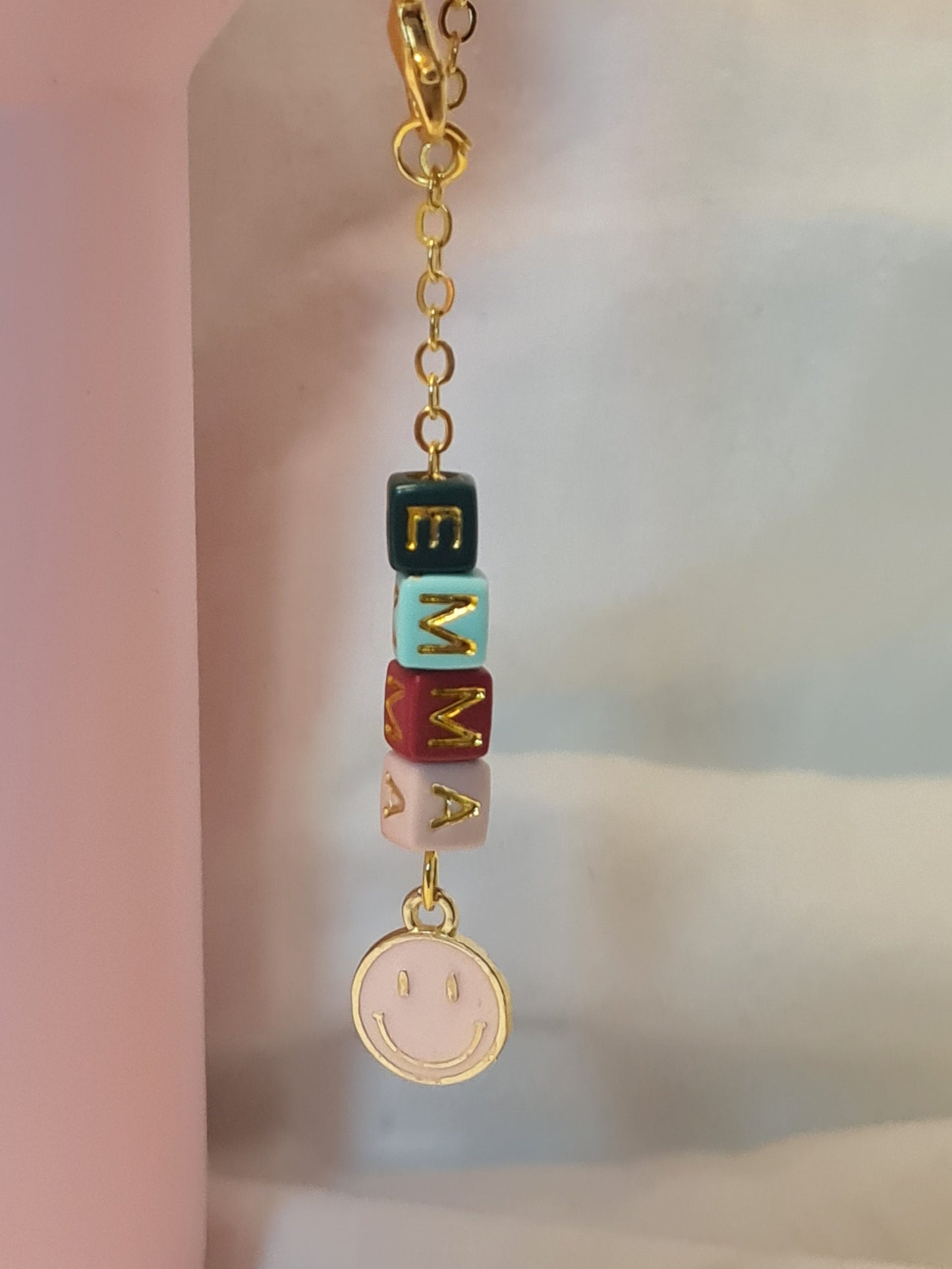 Personalized Tumbler Charm with Smiley Face Charm ~ Stanley Cup Charm ~ Custom Made Charms ~ Cup Handle Charm ~ Cup Charm ~ Cup Accessory