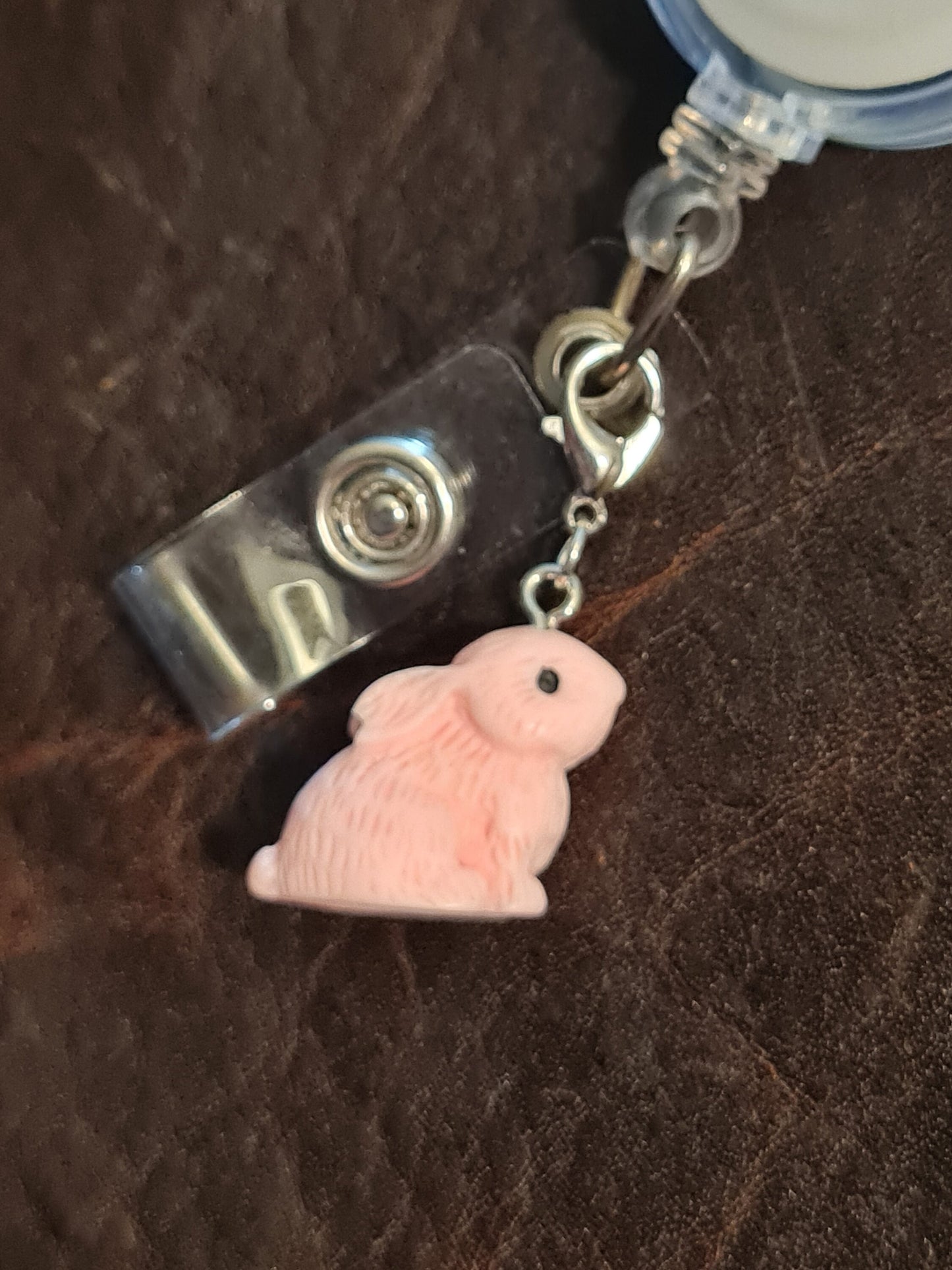 Easter Bunny ~ ID Badge Reel Charm ~ Custom Made Charms ~ Easter ~ Badge Buddy ~ Badge Accessories