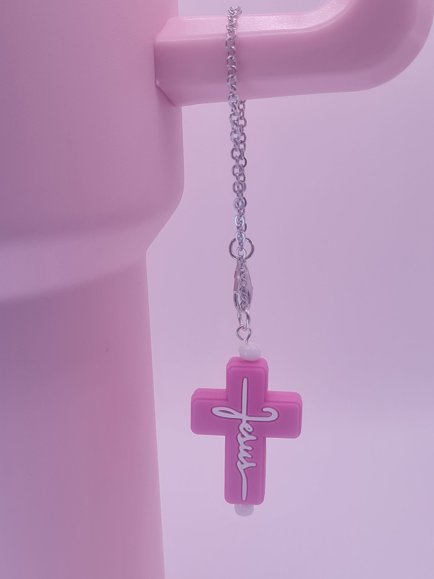 Cross Jesus Tumbler Charm ~ Stanley Cup Charm ~ Custom Made Charms ~ Christian Cup Charm ~ Cup Handle Charm ~ Cup Accessory
