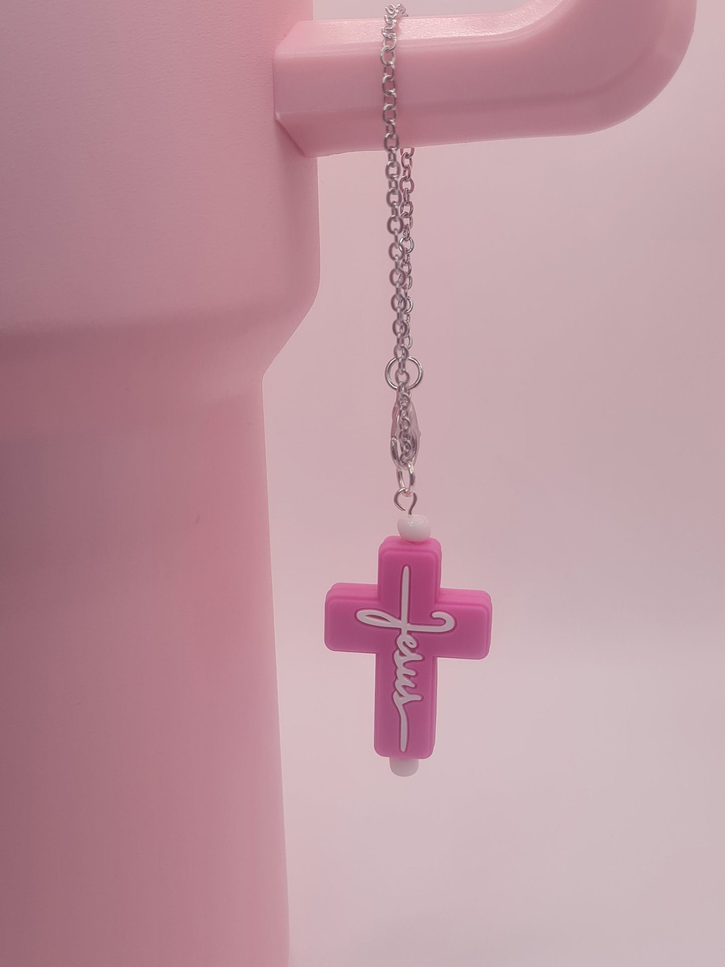 Cross Jesus Tumbler Charm ~ Stanley Cup Charm ~ Custom Made Charms ~ Christian Cup Charm ~ Cup Handle Charm ~ Cup Accessory