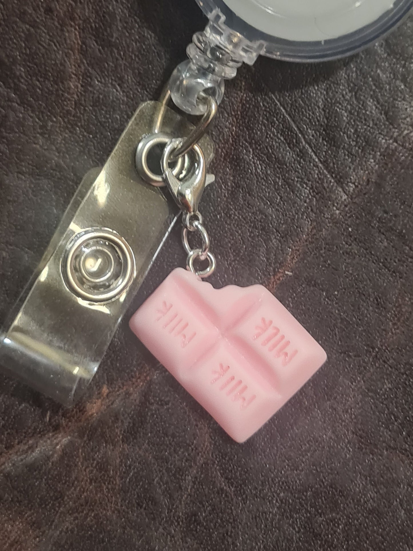 Chocolate Bar ~ ID Badge Reel Charm ~ Custom Made Charms ~ Badge Buddy ~ Badge Accessories