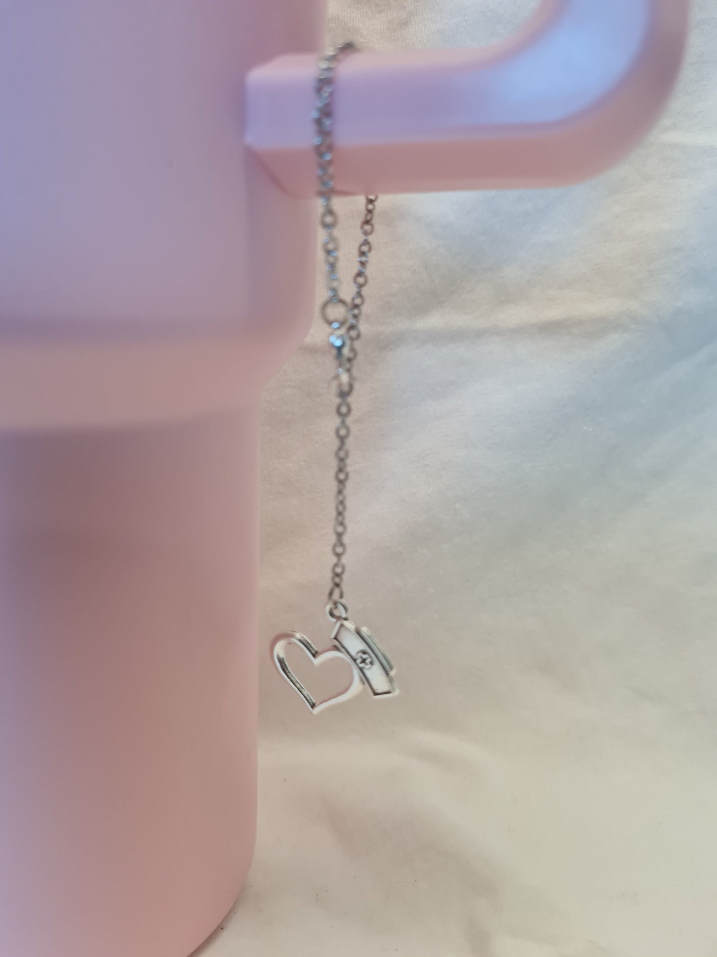 Nurses Hat & Heart Tumbler Charm ~ Stanley Cup Charm ~ Custom Made Charms ~ Handle Charm ~ Cup Handle Charm ~ Nurse Charm ~ Cup Accessory