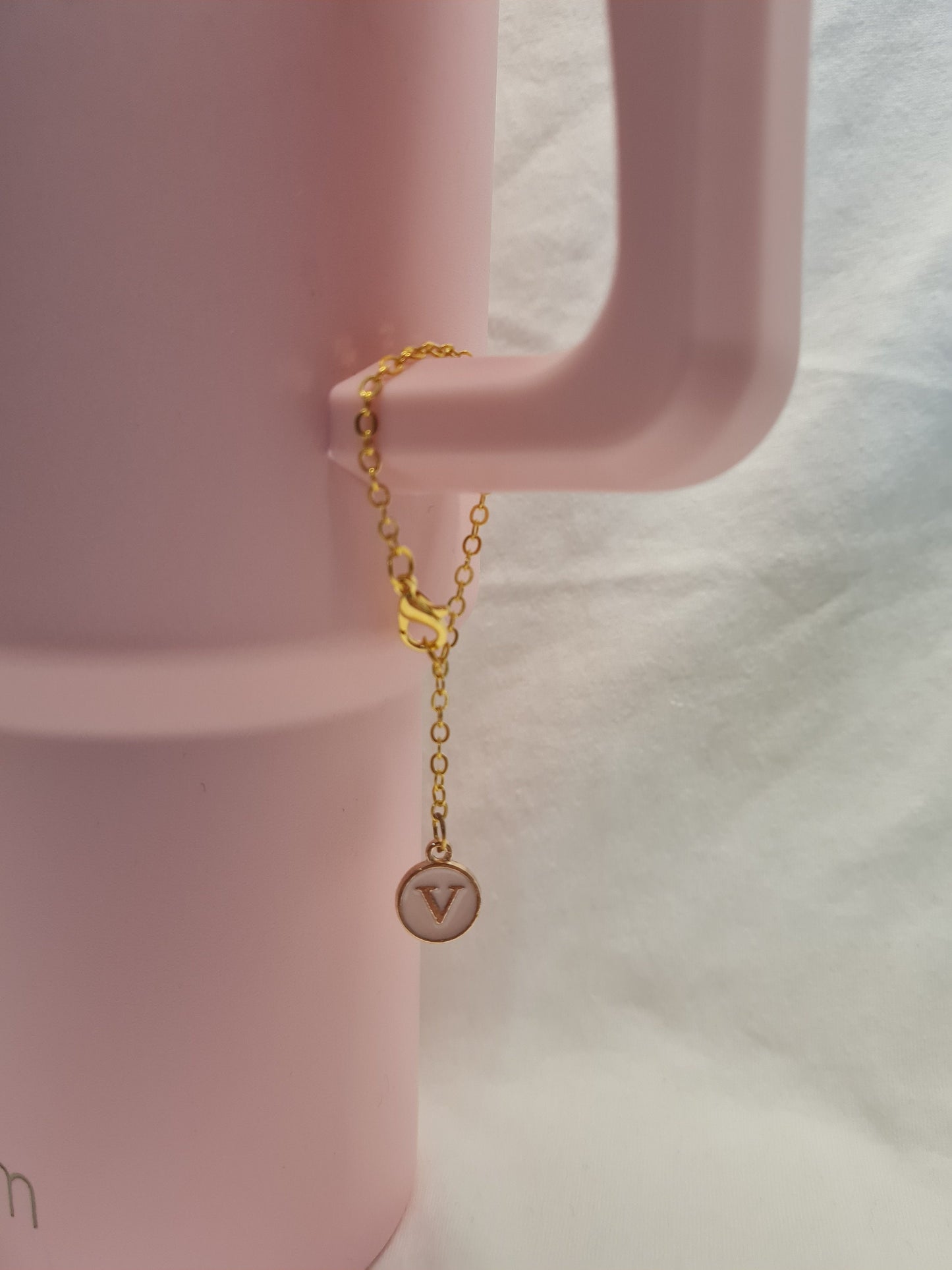 Pink Initial Tumbler Charm ~ Stanley Cup Charm ~ Custom Made Charms ~ Cup Charm ~ Handle Charm ~ Initial Charm ~ Cup Accessory