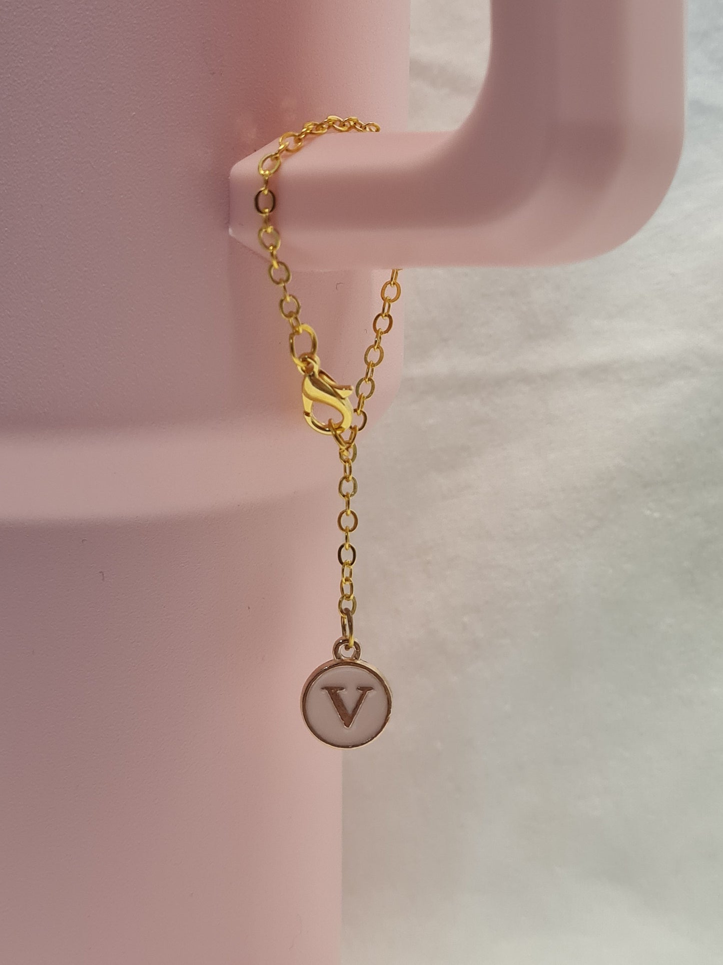 Pink Initial Tumbler Charm ~ Stanley Cup Charm ~ Custom Made Charms ~ Cup Charm ~ Handle Charm ~ Initial Charm ~ Cup Accessory