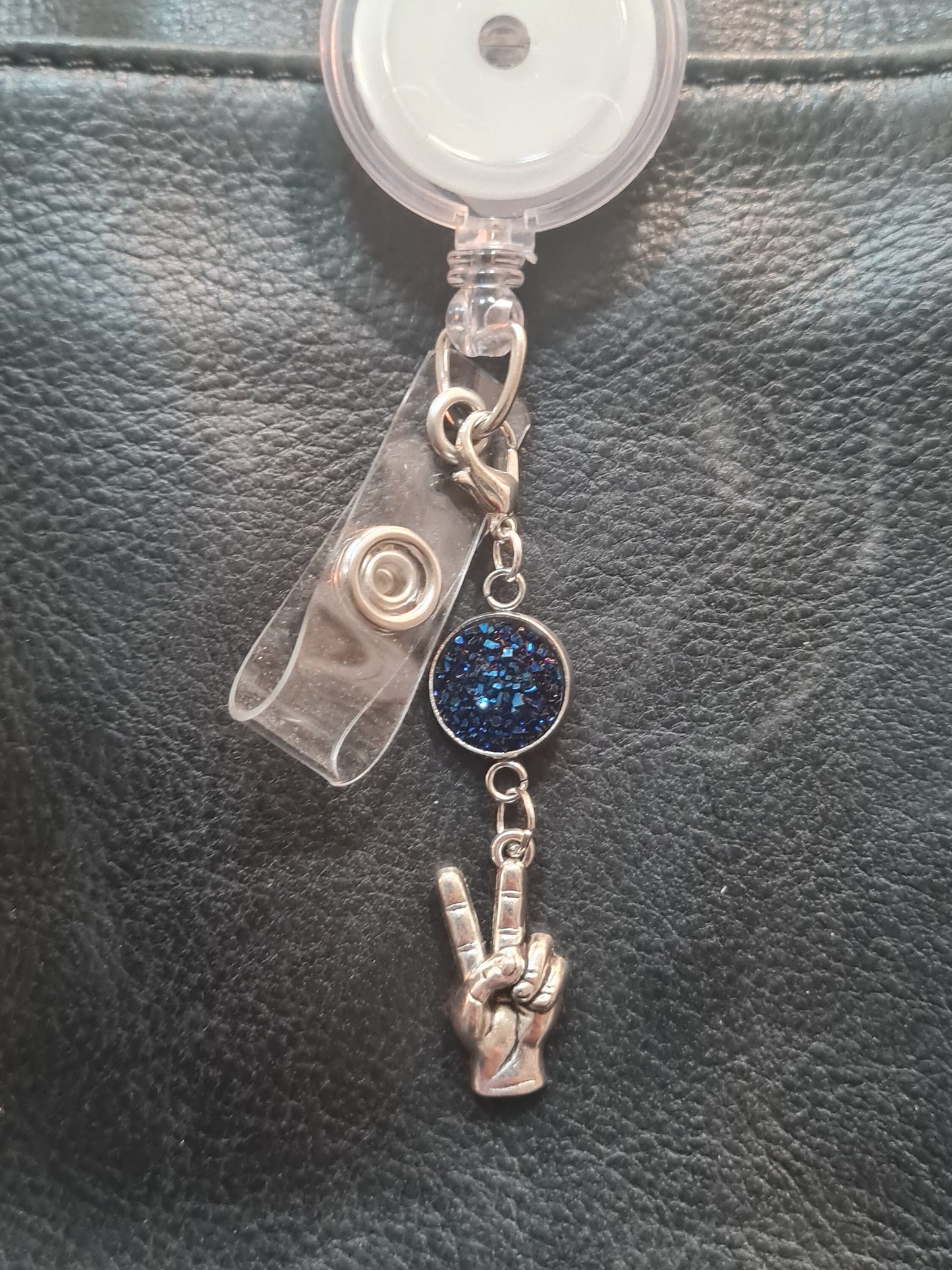 Peace Charm ~ Sparkling Charm ~ ID Badge Reel Charm ~ Custom Made Charms ~ Badge Buddy ~ Badge Accessories ~ Peace Sign