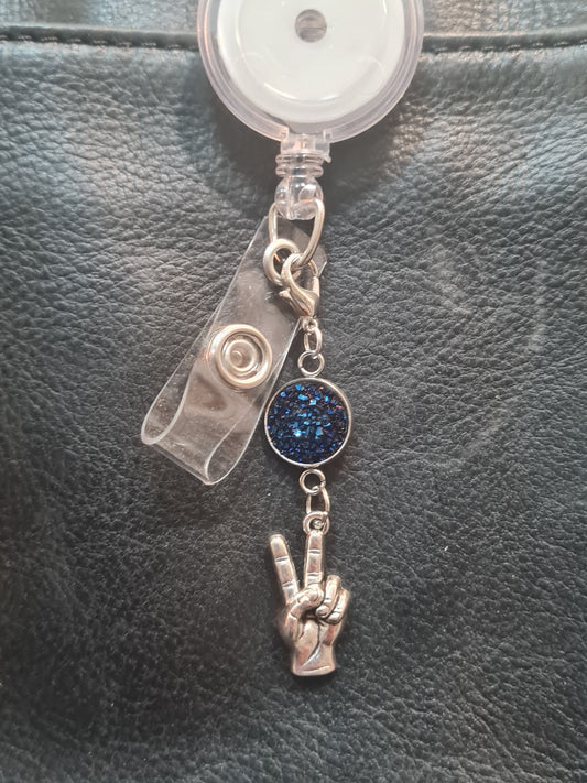 Peace Charm ~ Sparkling Charm ~ ID Badge Reel Charm ~ Custom Made Charms ~ Badge Buddy ~ Badge Accessories ~ Peace Sign