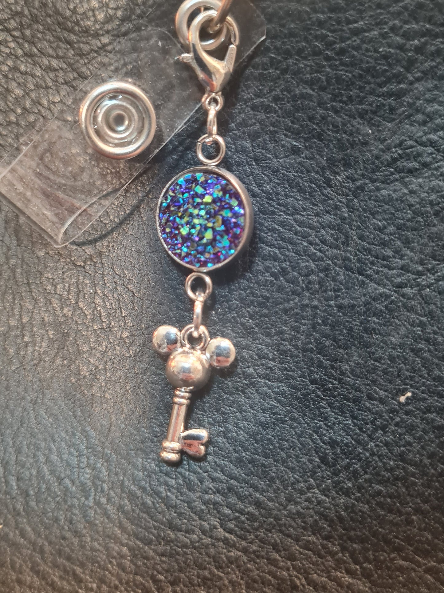 Key to the Kingdom Charm ~ Sparkling Charm ~ ID Badge Reel Charm ~ Custom Made Charms ~ Badge Buddy ~ Badge Accessories ~ Disney Charm