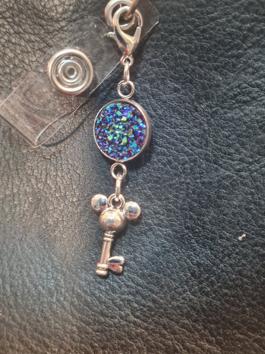 Key to the Kingdom Charm ~ Sparkling Charm ~ ID Badge Reel Charm ~ Custom Made Charms ~ Badge Buddy ~ Badge Accessories ~ Disney Charm