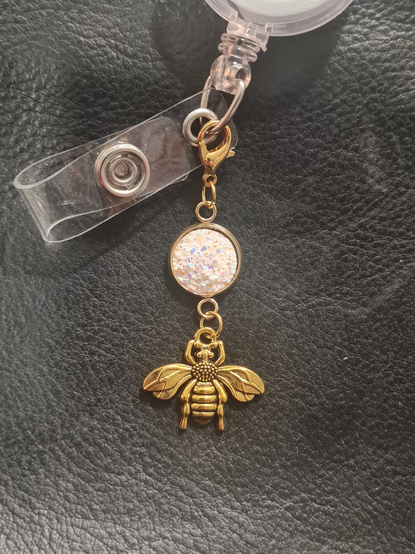 Bee Charm ~ Sparkling Charm ~ ID Badge Reel Charm ~ Custom Made Charms ~ Badge Buddy ~ Badge Accessories ~ Busy Bee ~ Honey Bee