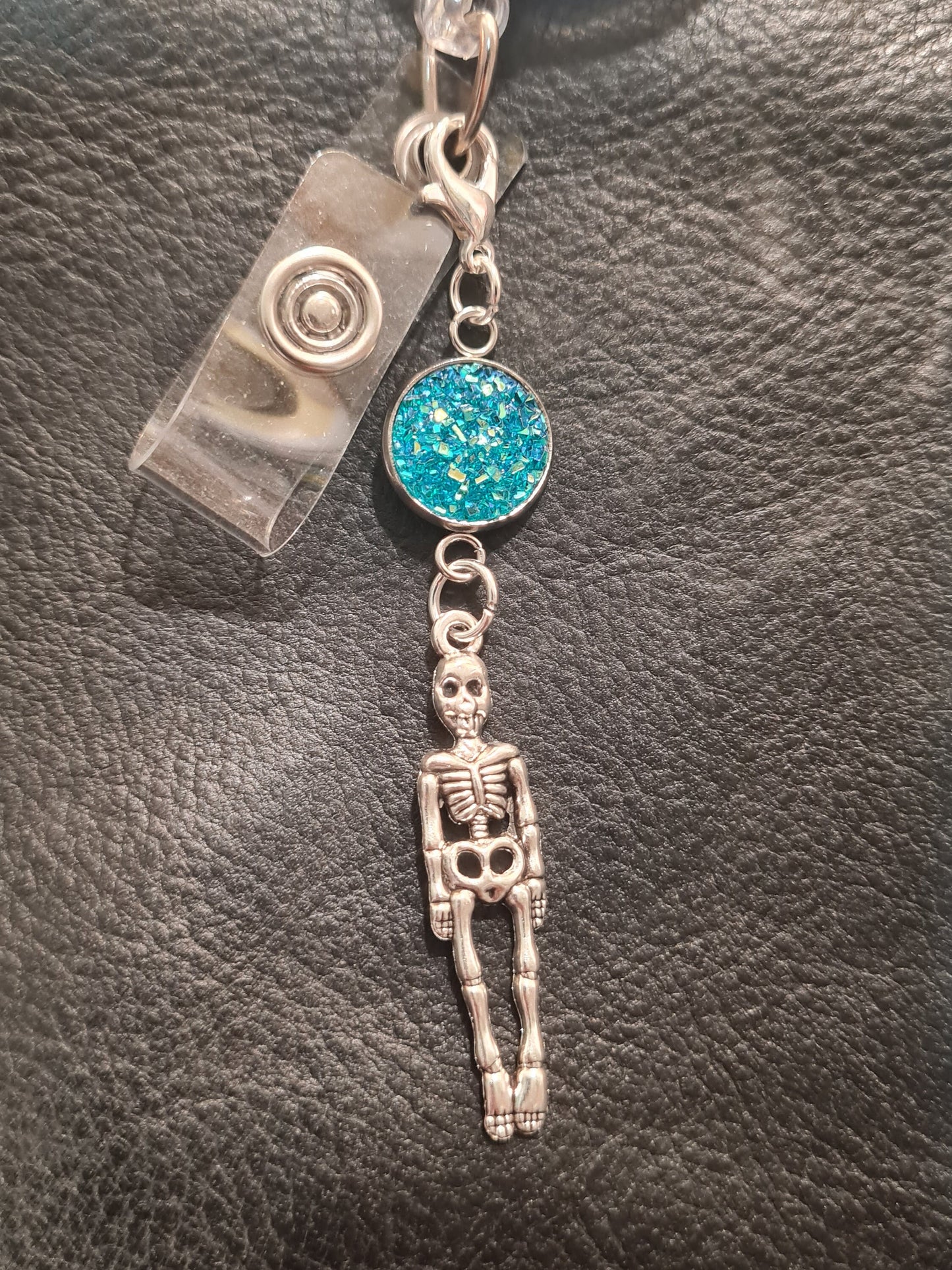 Skeleton Charm ~ Sparkling Charm ~ ID Badge Reel Charm ~ Custom Made Charms ~ Badge Buddy ~ Badge Accessories ~ Skeletal ~ Radiology