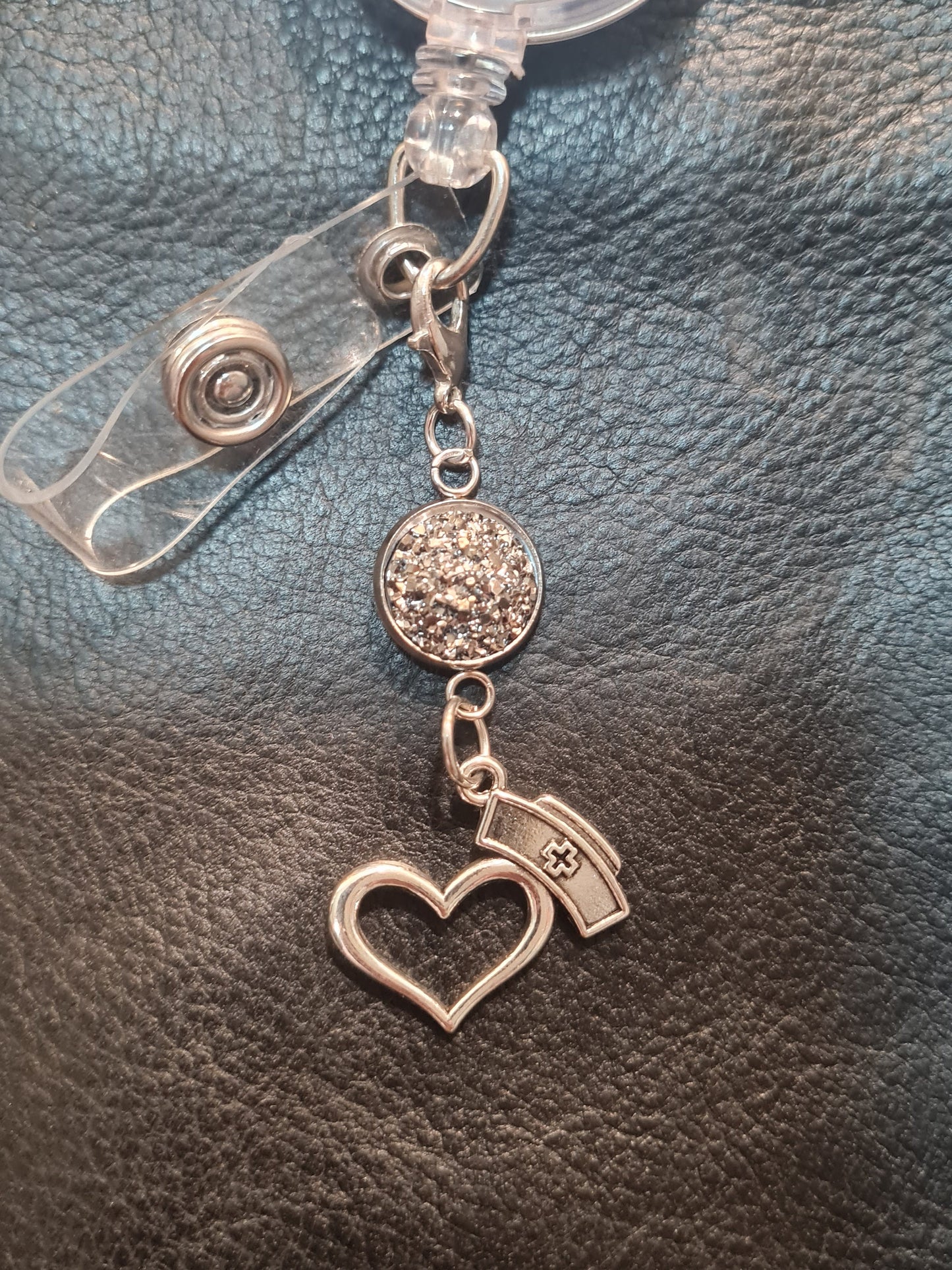 Nurse Charm ~ Sparkling Charm ~ ID Badge Reel Charm ~ Custom Made Charms ~ Badge Buddy ~ Badge Accessories ~ Nurses Cap ~ RN Badge Charm