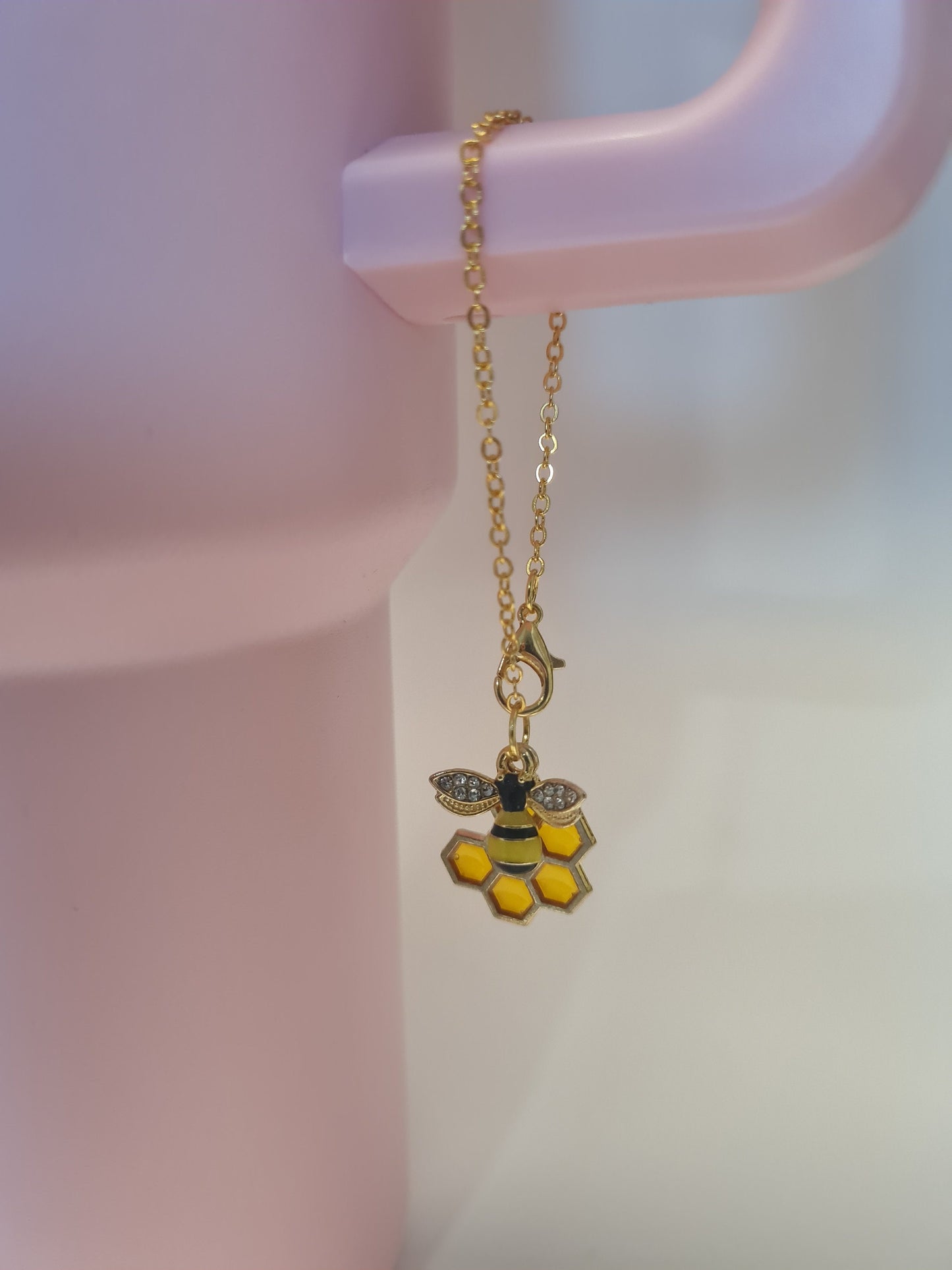 Honey Bee and Honey Comb Tumbler Charm ~ Stanley Cup Charm ~ Custom Made Charms ~ Cup Charm ~ Cup Handle Charm ~ Cup Accessory