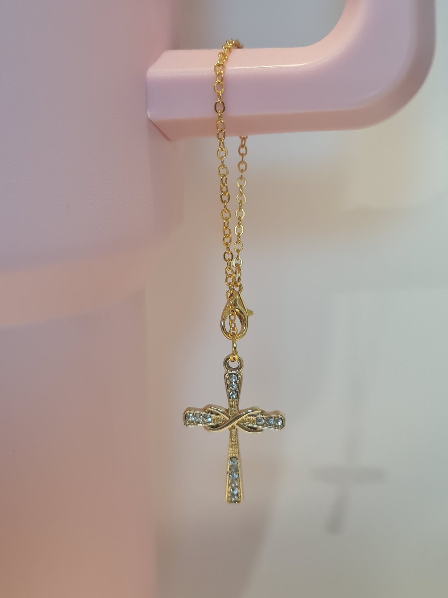 Sparkley Cross Tumbler Charm ~ Stanley Cup Charm ~ Custom Made Charms ~ Christian Cup Charm ~ Cup Handle Charm ~ Cup Accessory