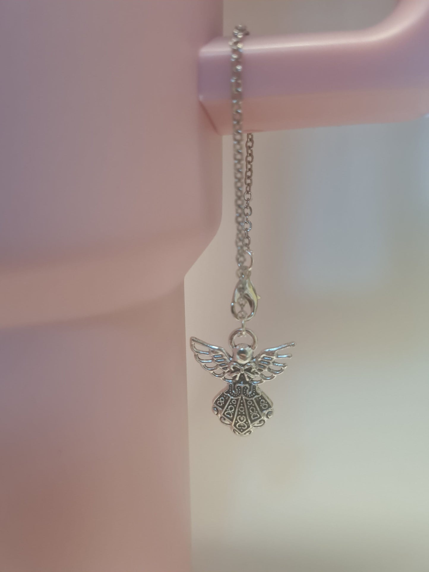 Silver Angel Tumbler Charm ~ Stanley Cup Charm ~ Custom Made Charms ~ Angelic Charm ~ Cup Accessory