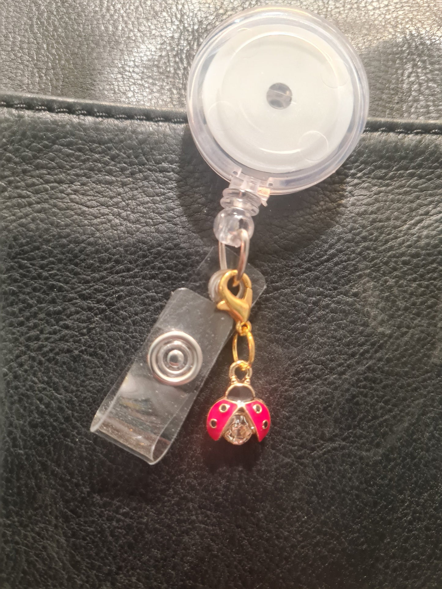 Ladybug ~ ID Badge Reel Charm ~ Custom Made Charms ~ Badge Buddy ~ Badge Accessories