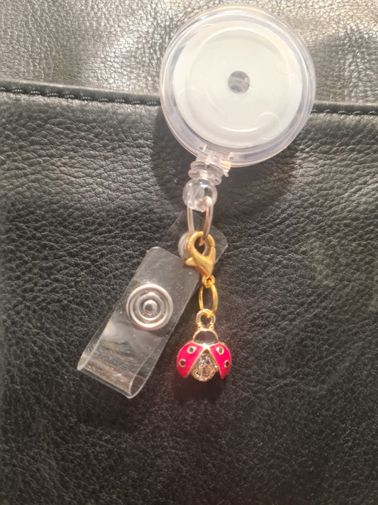 Ladybug ~ ID Badge Reel Charm ~ Custom Made Charms ~ Badge Buddy ~ Badge Accessories