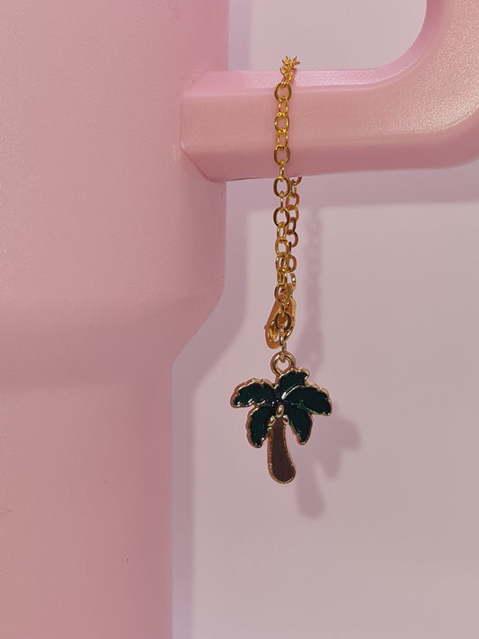 Palm Tree Tumbler Charm ~ Stanley Cup Charm ~ Custom Made Charms  ~ Cup Charm ~ Cup Handle Charm ~ Beach Charm ~ Cup Accessory