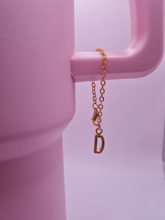 Gold Initial Tumbler Charm ~ Stanley Cup Charm ~ Custom Made Charms  ~ Handle Charm ~ Initial Charm ~ Cup Accessory