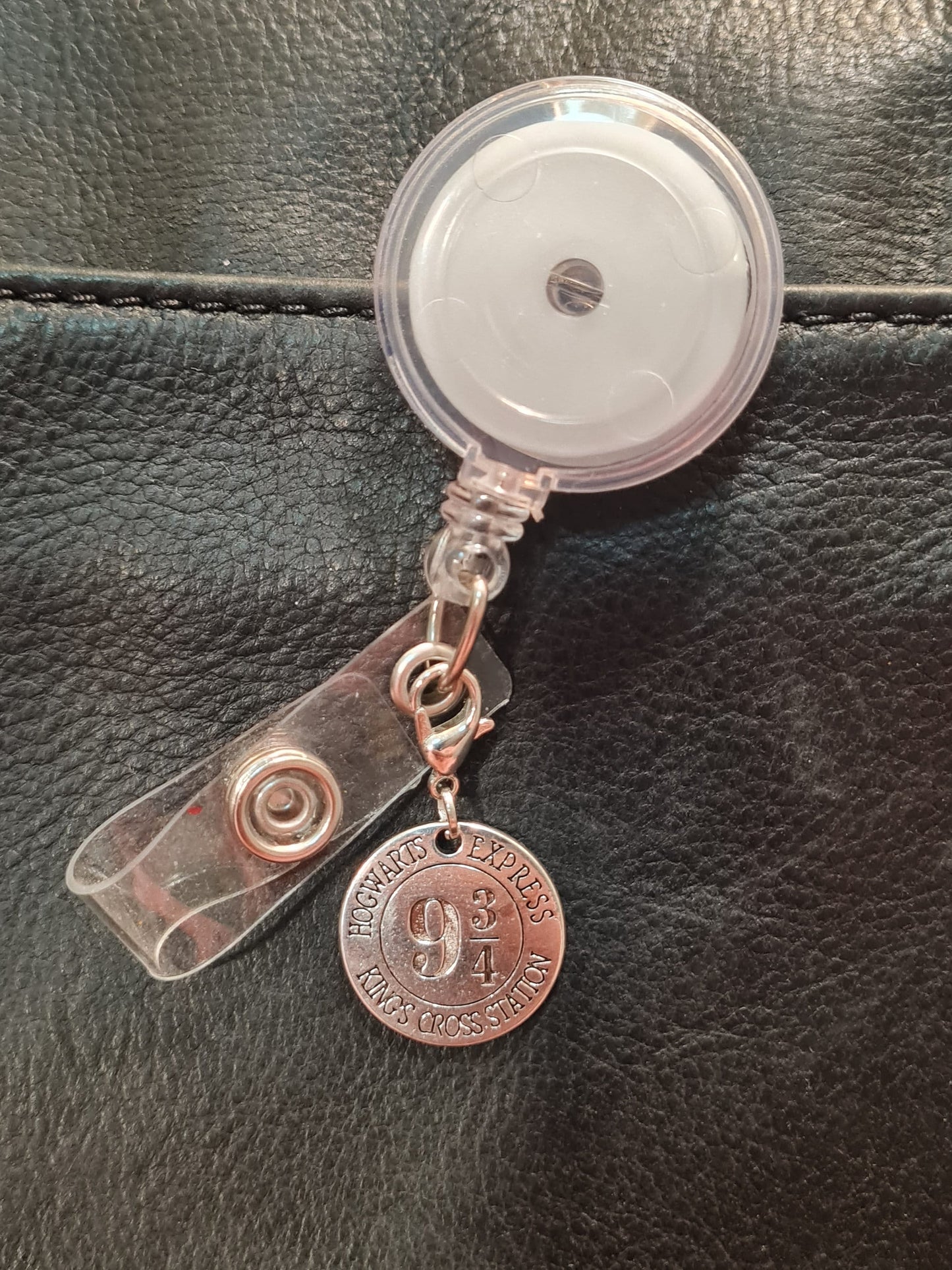 Wizard Express ~ ID Badge Reel Charm ~ Custom Made Charms  ~ Badge Buddy ~ Badge Accessories ~ 9 3/4 ~ Badge Charm ~ Wizard Movie