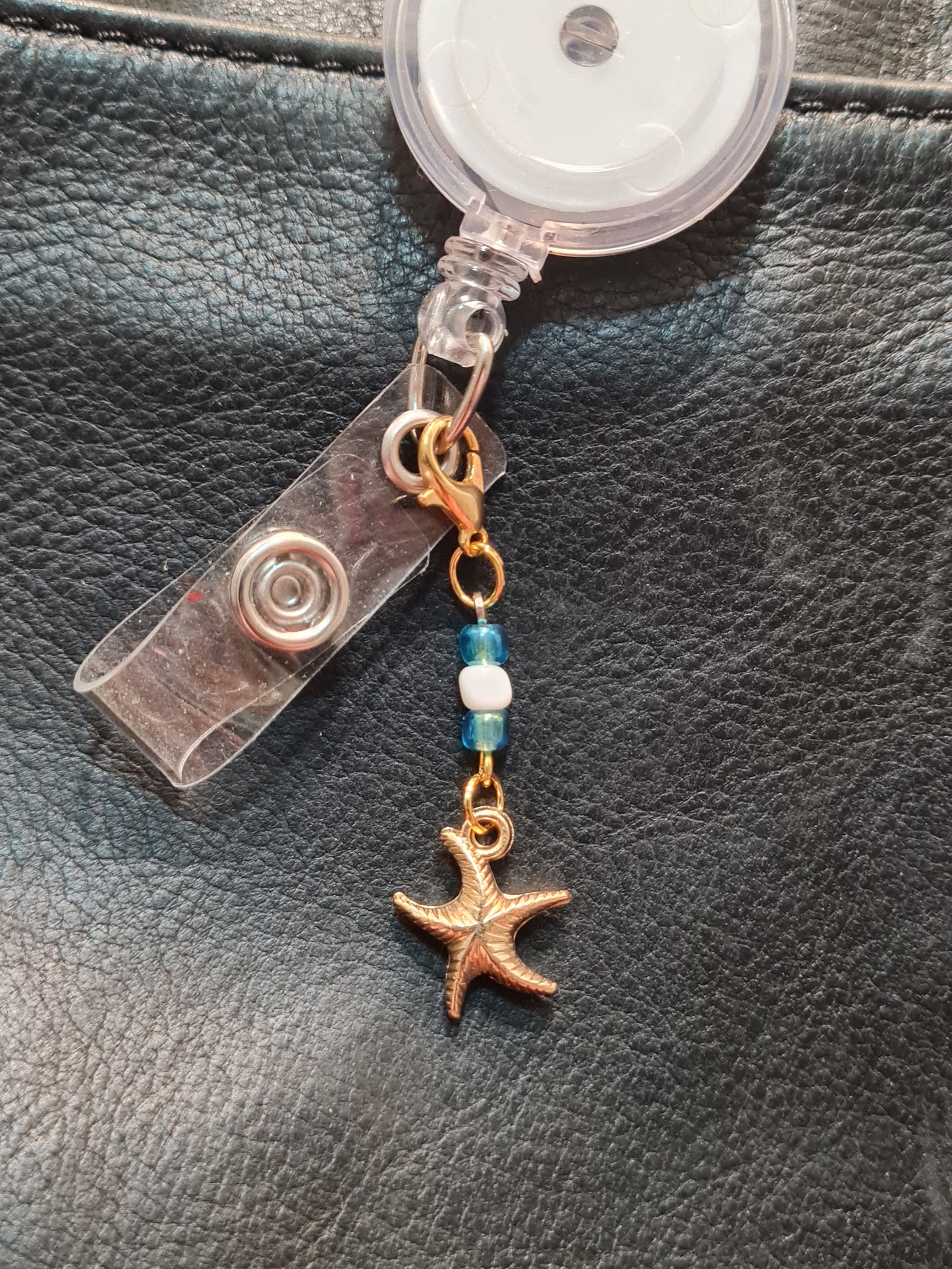 Star Fish ~ ID Badge Reel Charm ~ Custom Made Charms  ~ Badge Buddy ~ Badge Accessories ~ Beach ~ Badge Charm ~ Sea Life