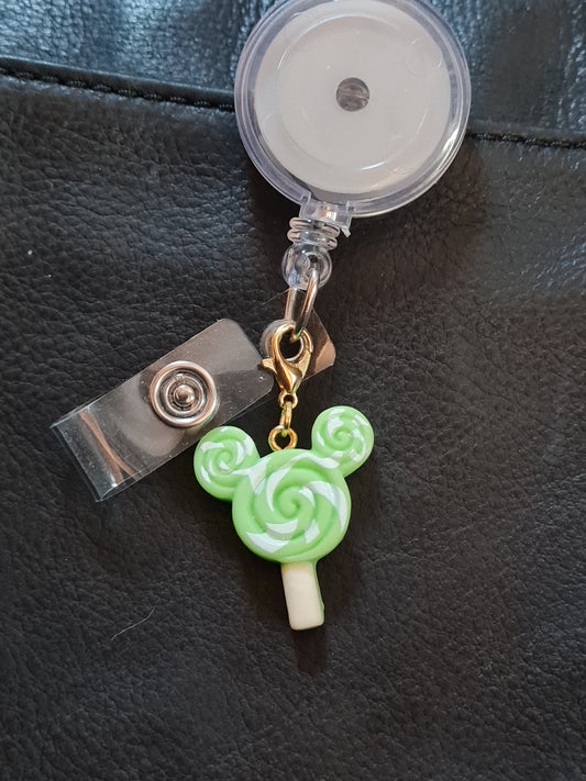 Cartoon Mouse Ice Cream ~ ID Badge Reel Charm ~ Custom Made Charms ~ Mickey Mouse ~ Badge Buddy ~ Badge Accessories
