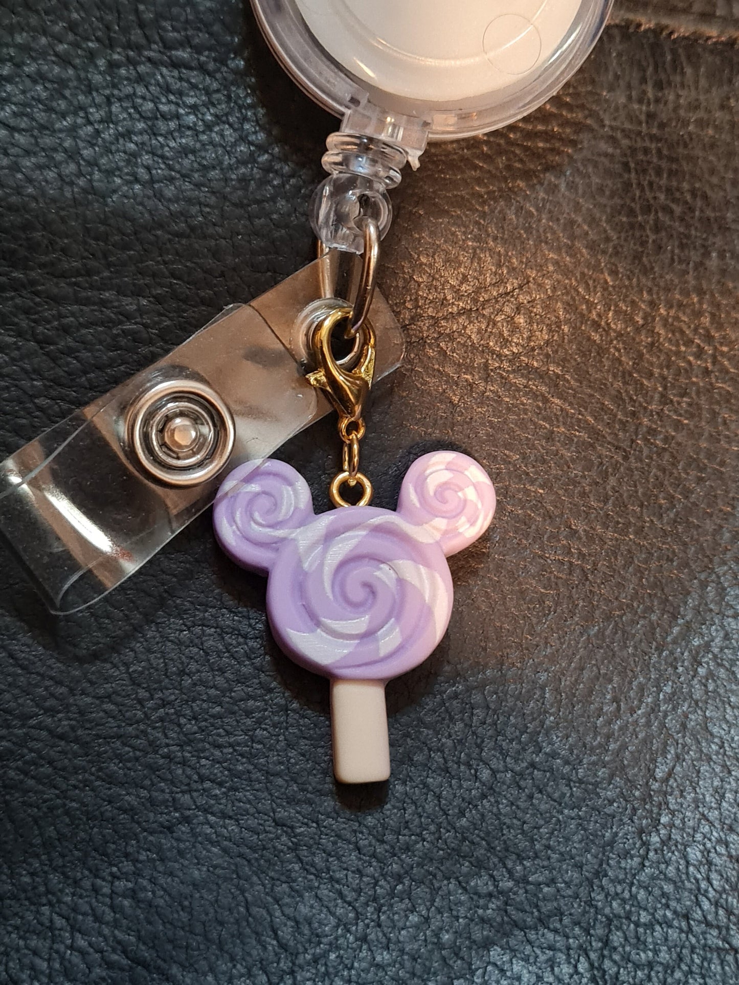 Cartoon Mouse Ice Cream ~ ID Badge Reel Charm ~ Custom Made Charms ~ Mickey Mouse ~ Badge Buddy ~ Badge Accessories