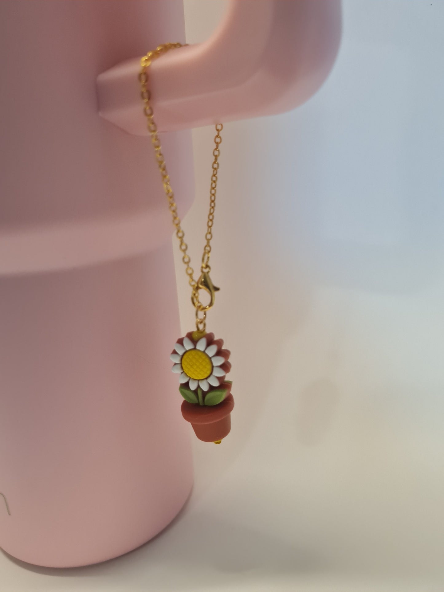 Cute Flowerpot Tumbler Charm ~ Stanley Cup Charm ~ Custom Made Charms ~ Cup Charm ~ Cup Handle Charm ~ Daisy ~ Flower Charm ~ Cup Accessory