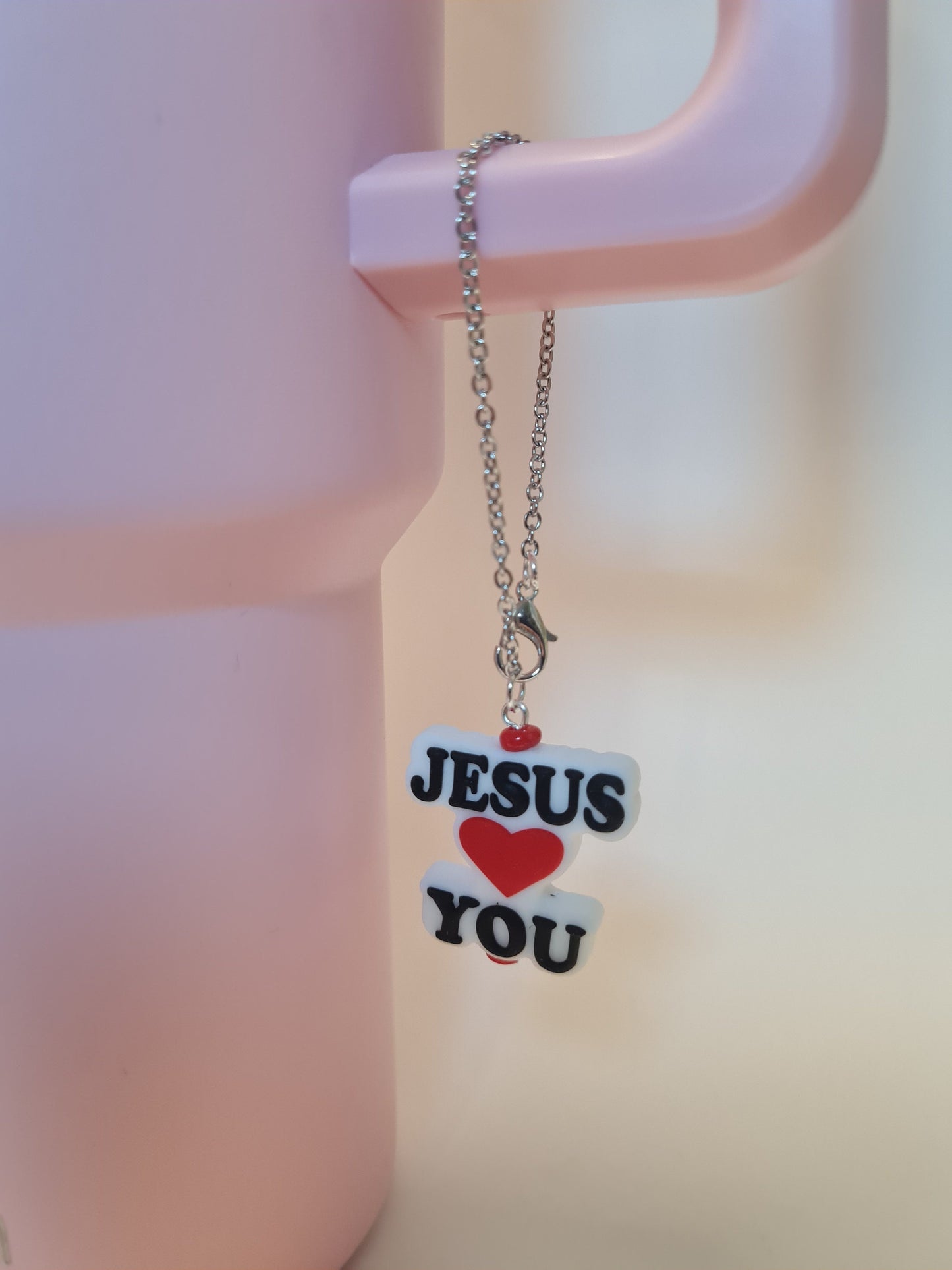 Jesus Loves You Tumbler Charm ~ Stanley Cup Charm ~ Custom Made Charms ~ Cup Charm ~ Cup Handle Charm ~ Jesus ~ Christian Charm