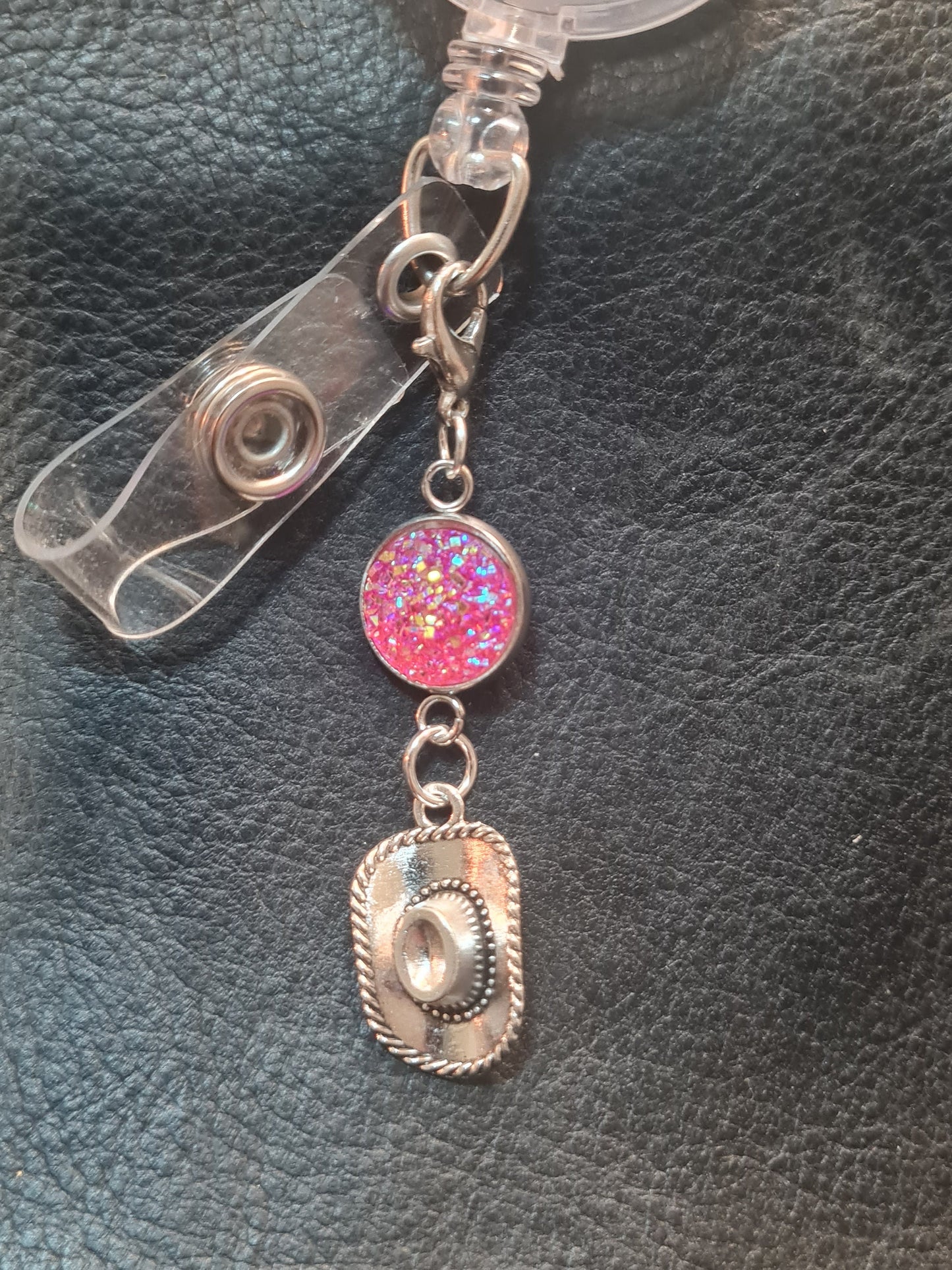 Cowboy Charm ~ Sparkling Charm ~ ID Badge Reel Charm ~ Custom Made Charms ~ Badge Buddy ~ Badge Accessories ~ Cowgirl Charm