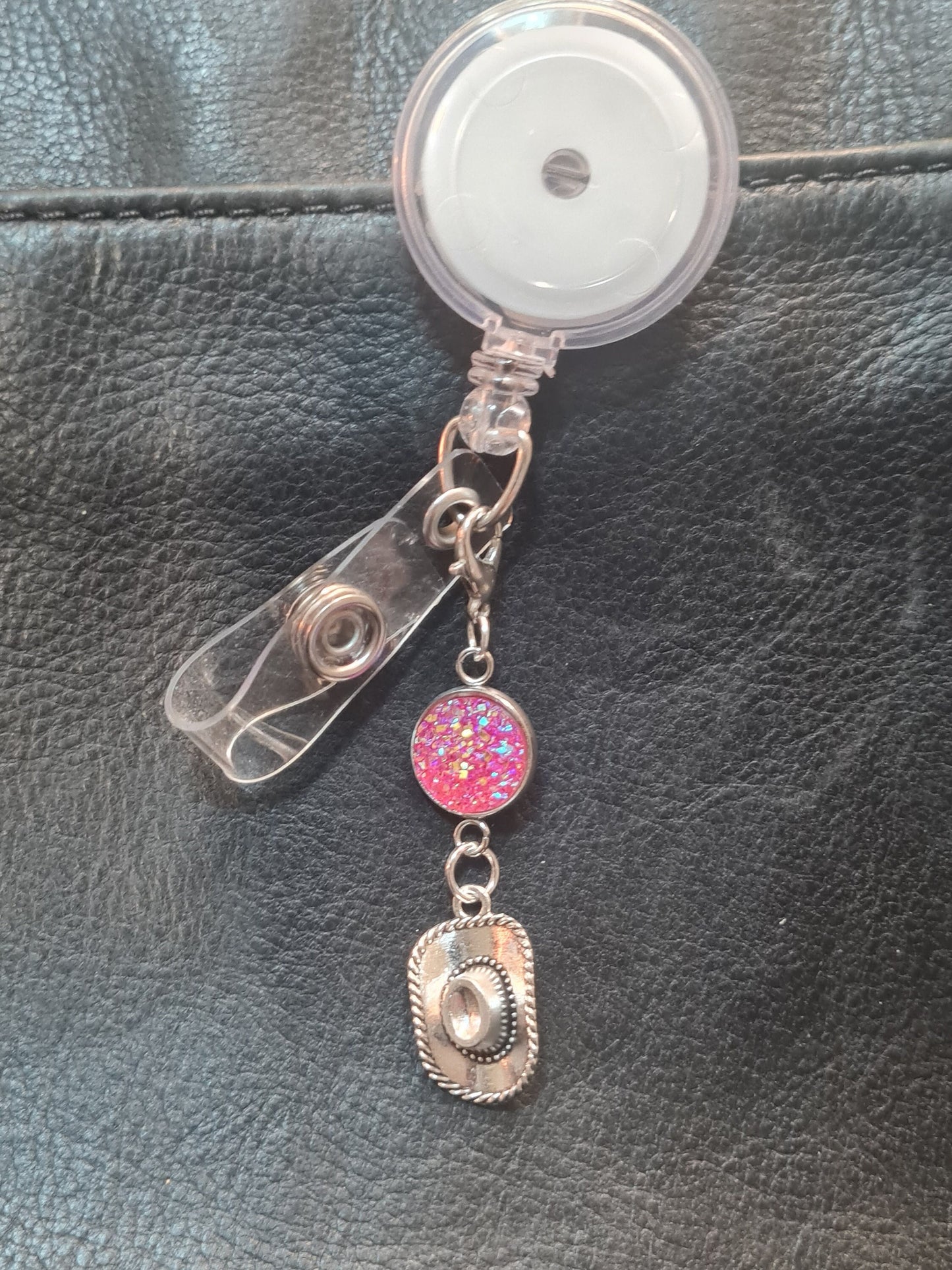 Cowboy Charm ~ Sparkling Charm ~ ID Badge Reel Charm ~ Custom Made Charms ~ Badge Buddy ~ Badge Accessories ~ Cowgirl Charm