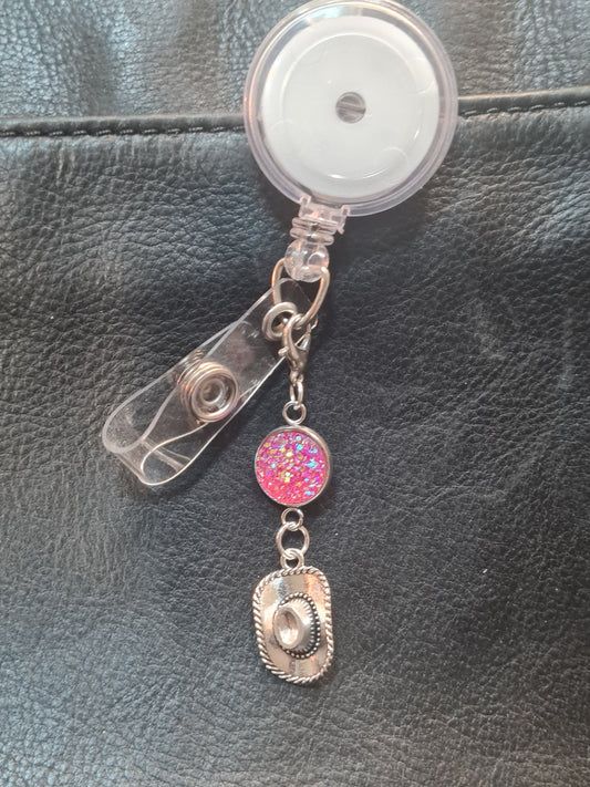 Cowboy Charm ~ Sparkling Charm ~ ID Badge Reel Charm ~ Custom Made Charms ~ Badge Buddy ~ Badge Accessories ~ Cowgirl Charm