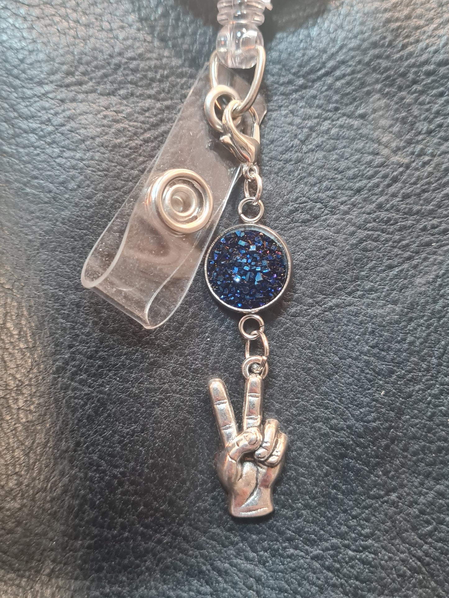 Peace Charm ~ Sparkling Charm ~ ID Badge Reel Charm ~ Custom Made Charms ~ Badge Buddy ~ Badge Accessories ~ Peace Sign
