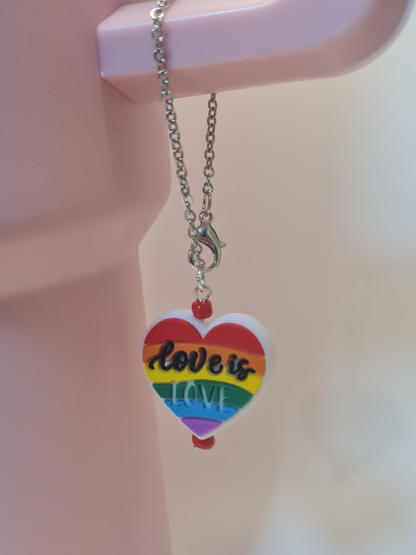 Love Is Love Tumbler Charm ~ Stanley Cup Charm ~ Custom Made Charms ~ Cup Charm ~ Cup Handle Charm ~ Pride Cup Charm ~ LGBTQ Charm