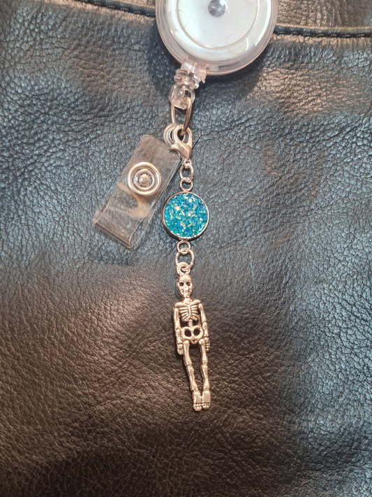 Skeleton Charm ~ Sparkling Charm ~ ID Badge Reel Charm ~ Custom Made Charms ~ Badge Buddy ~ Badge Accessories ~ Skeletal ~ Radiology