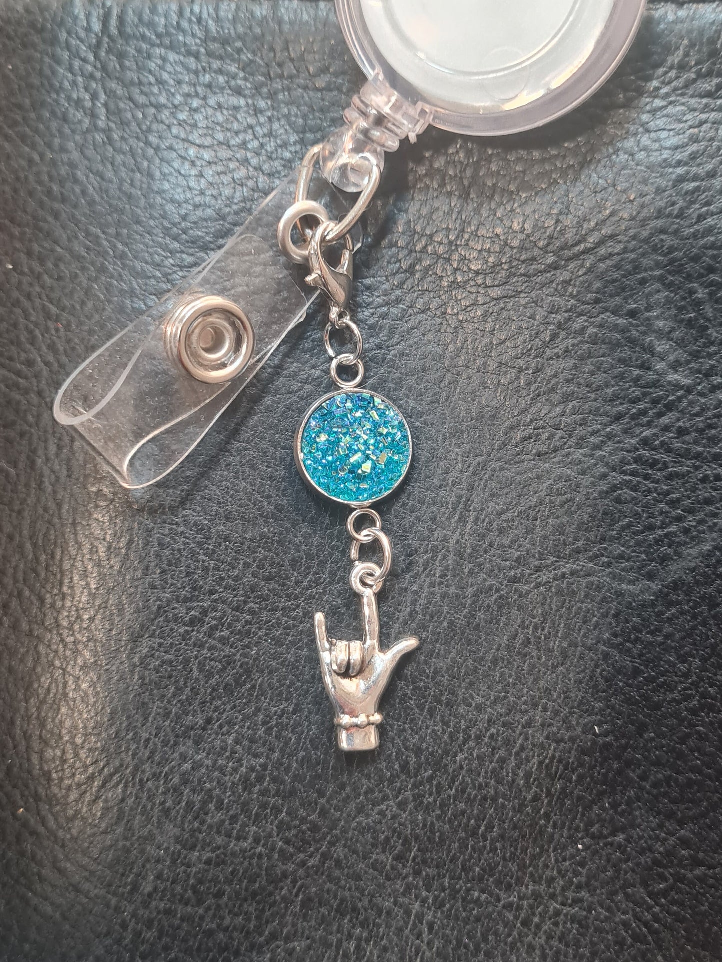 I Love You Charm ~ Sparkling Charm ~ ID Badge Reel Charm ~ Custom Made Charms ~ Badge Buddy ~ Badge Accessories ~ Sign Language ~ ASL