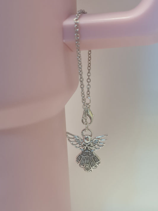 Silver Angel Tumbler Charm ~ Stanley Cup Charm ~ Custom Made Charms ~ Angelic Charm ~ Cup Accessory