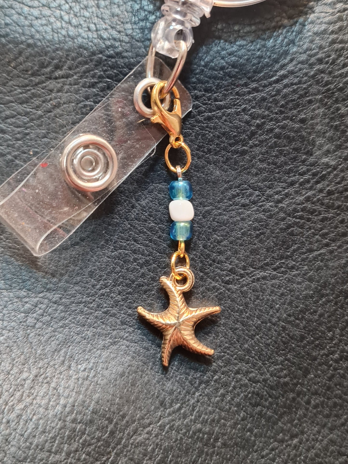 Star Fish ~ ID Badge Reel Charm ~ Custom Made Charms  ~ Badge Buddy ~ Badge Accessories ~ Beach ~ Badge Charm ~ Sea Life