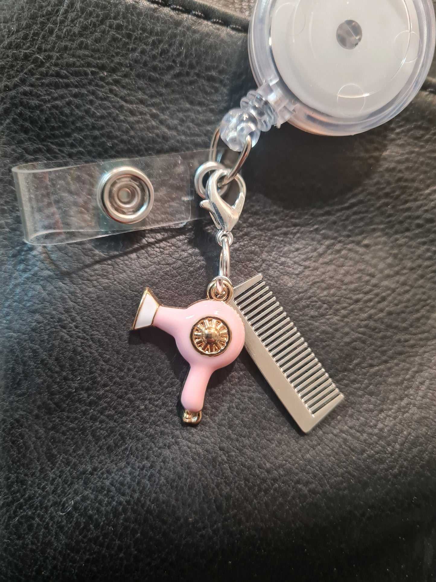 Hairdresser ~ ID Badge Reel Charm ~ Custom Made Charms ~ Badge Buddy ~ Badge Accessories ~ Beauty School ~ Beautician ~ Hair Stylist~Stylist