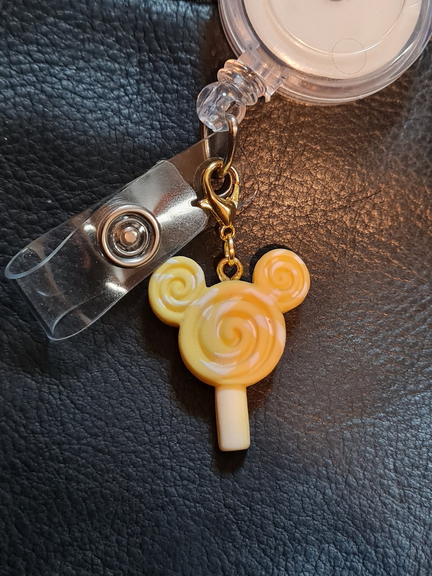 Cartoon Mouse Ice Cream ~ ID Badge Reel Charm ~ Custom Made Charms ~ Mickey Mouse ~ Badge Buddy ~ Badge Accessories