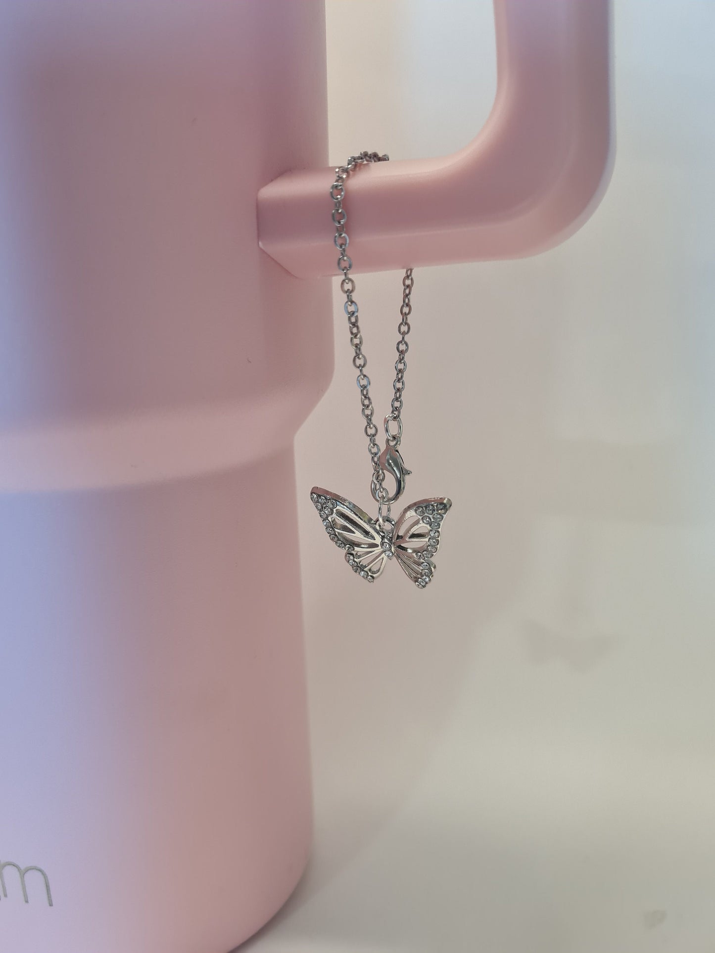 Sparkly Butterfly Tumbler Charm ~ Stanley Cup Charm ~ Custom Made Charms ~ Cup Charm ~ Cup Handle Charm ~ Butterflies ~ Cup Accessory