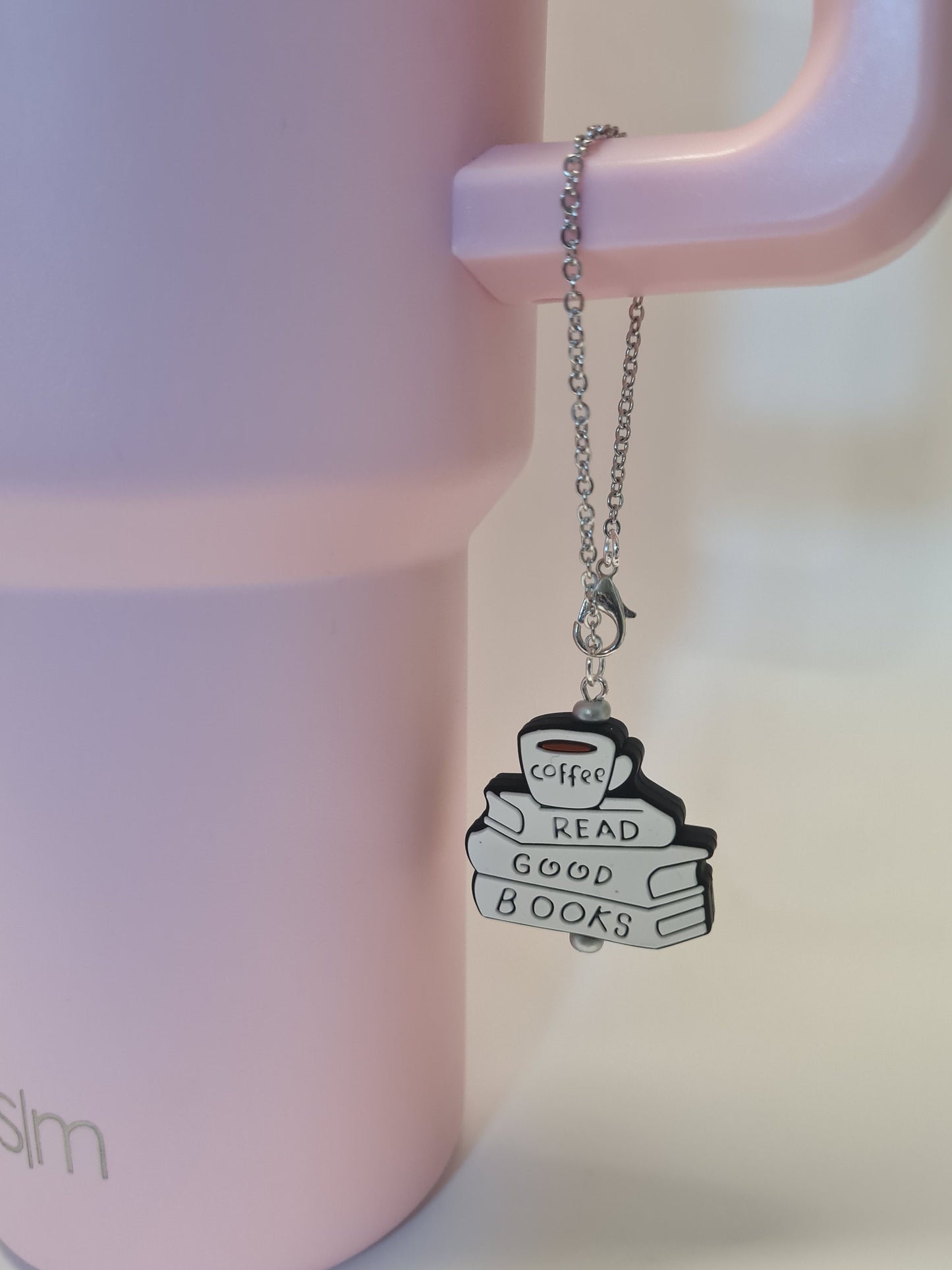 Reading Tumbler Charm ~ Stanley Cup Charm ~ Custom Made Charms ~ Cup Charm ~ Cup Handle Charm ~ Coffee Cup Charm ~ Good Book ~ Cup Accessory