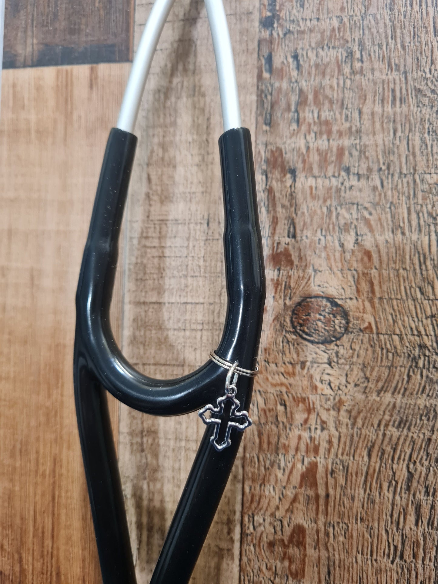 Detailed Cross ~ Stethoscope Charm ~  RN Charm ~ Medical Stethoscope Charm ~ Christian Charm ~ Physician Charm ~ Stethoscope Tag ~ OT ~ RT