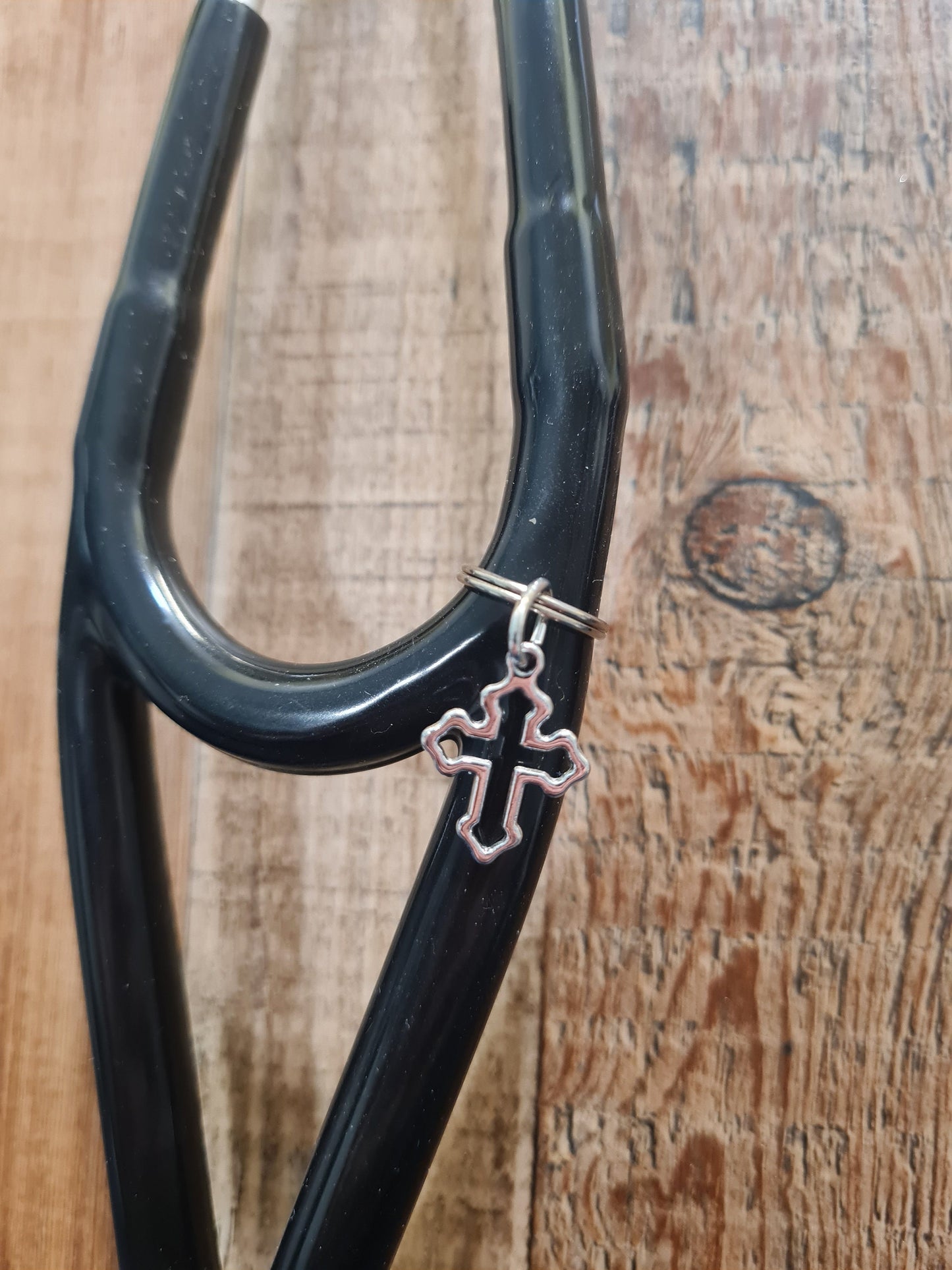 Detailed Cross ~ Stethoscope Charm ~  RN Charm ~ Medical Stethoscope Charm ~ Christian Charm ~ Physician Charm ~ Stethoscope Tag ~ OT ~ RT