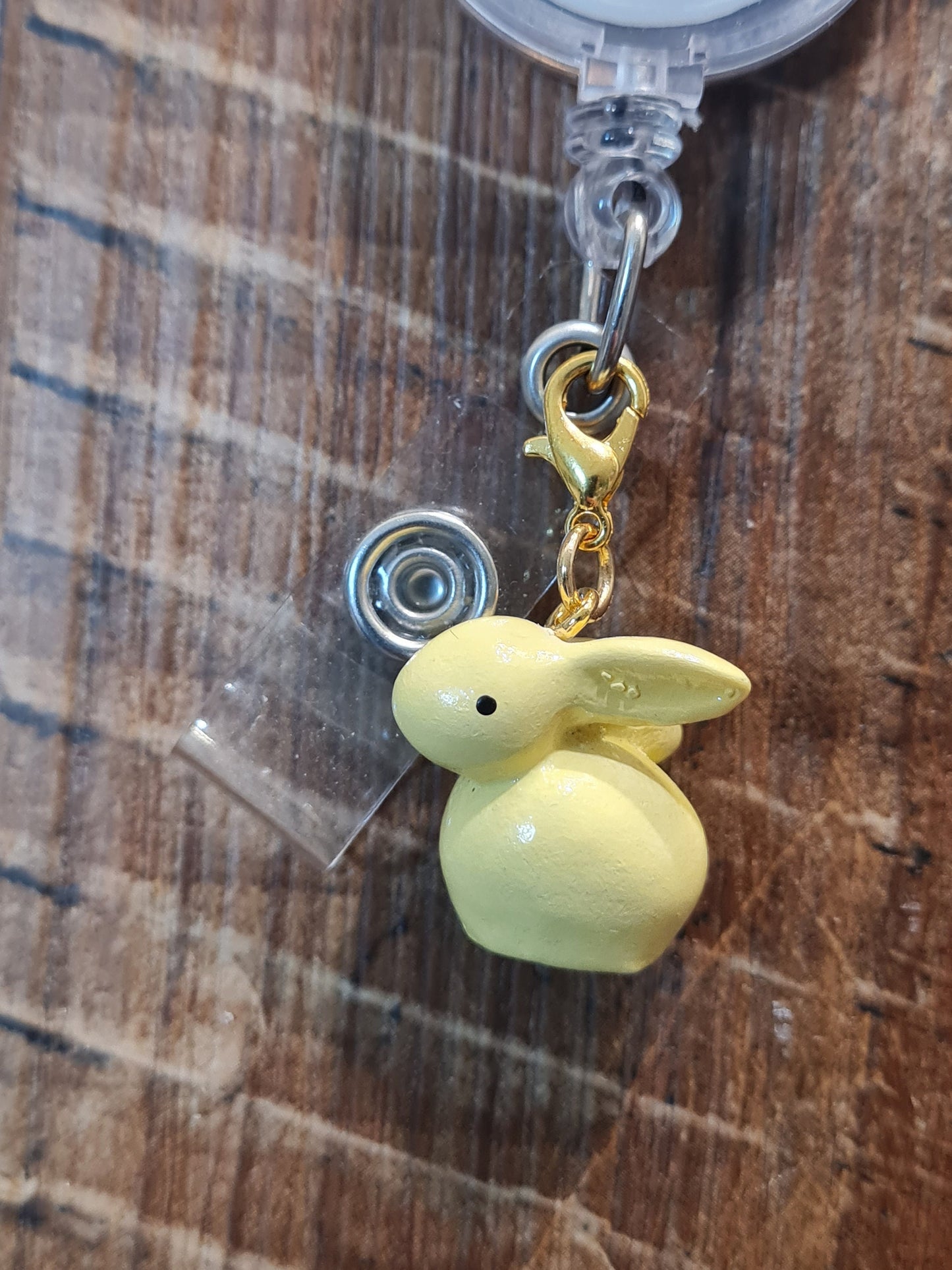 Easter Bunny ~ ID Badge Reel Charm ~ Custom Made Charms ~ Easter ~ Badge Buddy ~ Badge Accessories ~ Easter Charm ~ Badge Charm