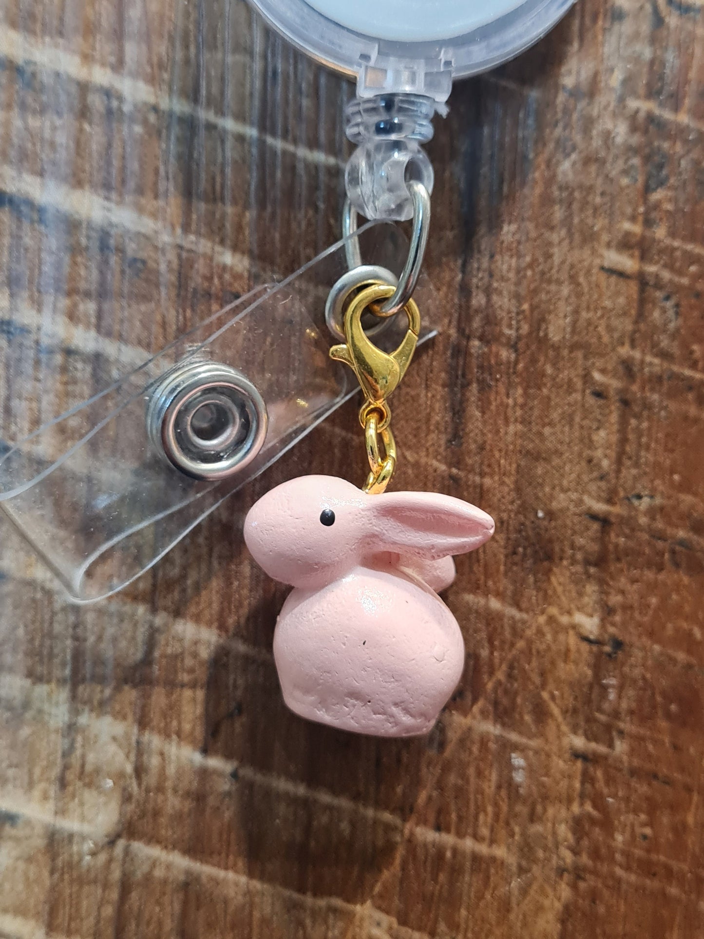 Easter Bunny ~ ID Badge Reel Charm ~ Custom Made Charms ~ Easter ~ Badge Buddy ~ Badge Accessories ~ Easter Charm ~ Badge Charm