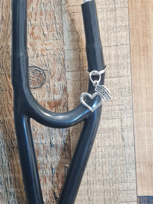 Nurse Cap ~ Stethoscope Charm ~ RN Charm ~ Medical Stethoscope Charm ~ Physician Charm ~ Stethoscope Tag ~ OT ~ PT ~ Nursing